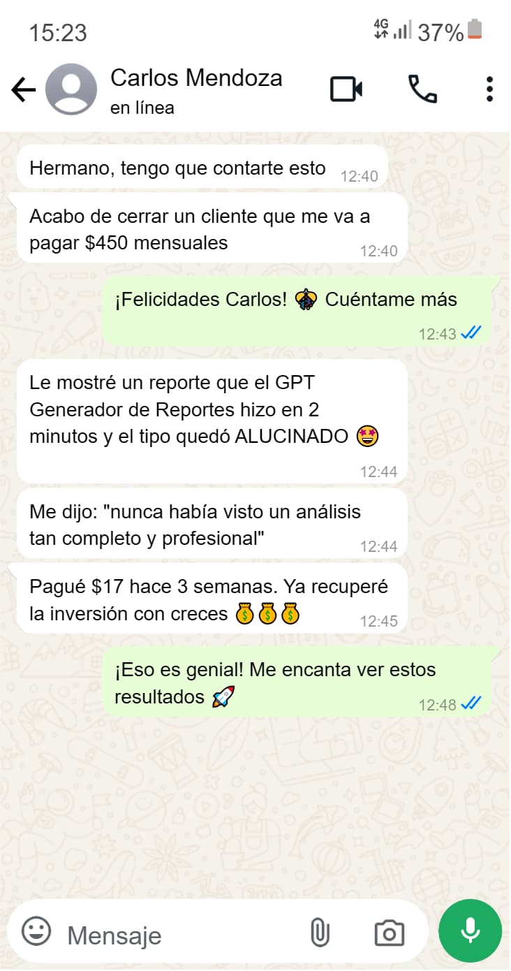 Conversación WhatsApp - Carlos Mendoza