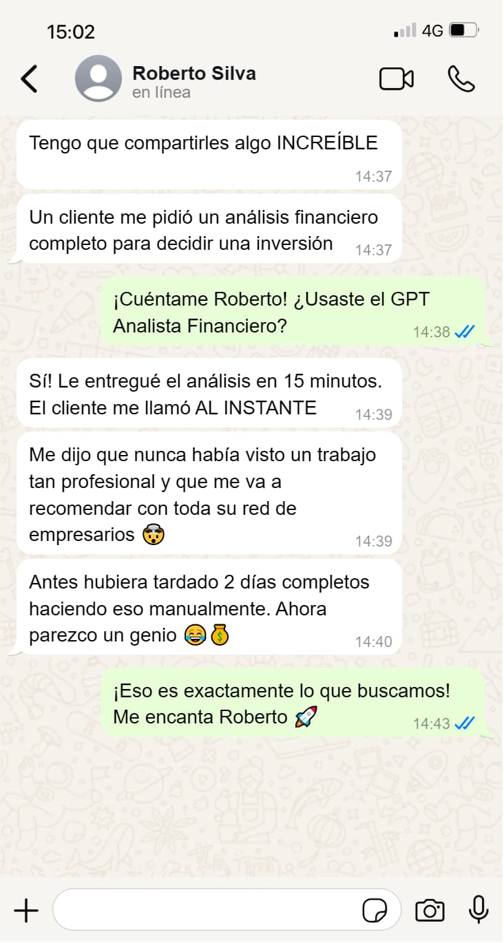 Conversación WhatsApp - Roberto Silva